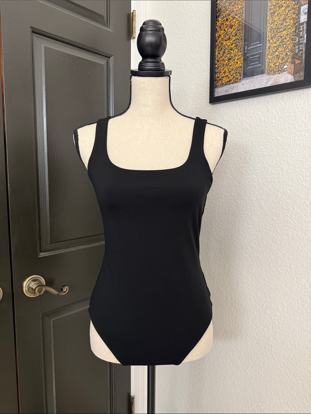 Banana Republic Black Square Neck Bodysuit